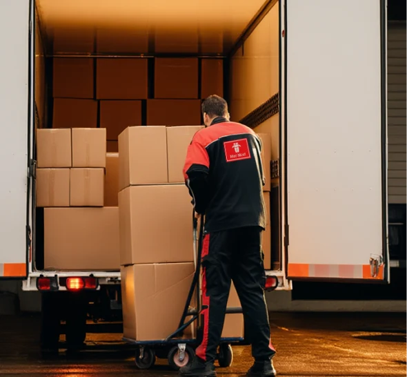 Team loading packaged products