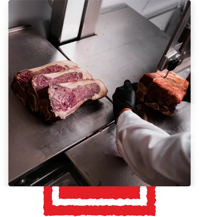 USDA-inspected meat cutting process